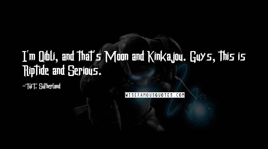 Tui T. Sutherland Quotes: I'm Qibli, and that's Moon and Kinkajou. Guys, this is Riptide and Serious.