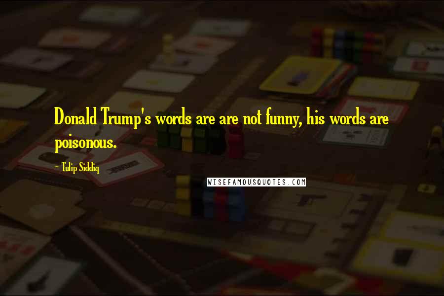 Tulip Siddiq Quotes: Donald Trump's words are are not funny, his words are poisonous.