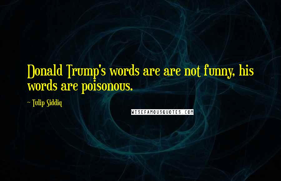 Tulip Siddiq Quotes: Donald Trump's words are are not funny, his words are poisonous.