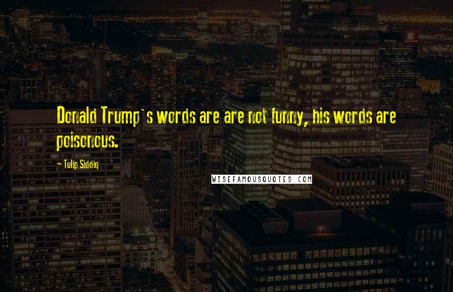 Tulip Siddiq Quotes: Donald Trump's words are are not funny, his words are poisonous.