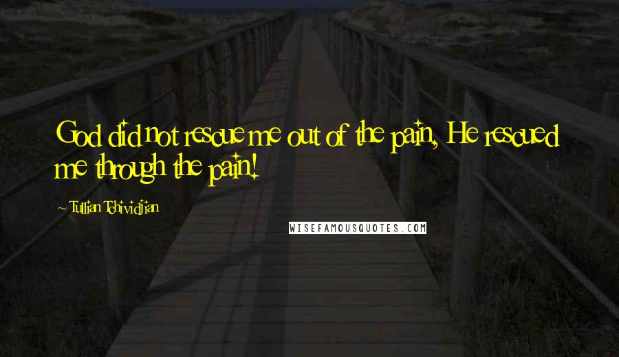 Tullian Tchividjian Quotes: God did not rescue me out of the pain, He rescued me through the pain!