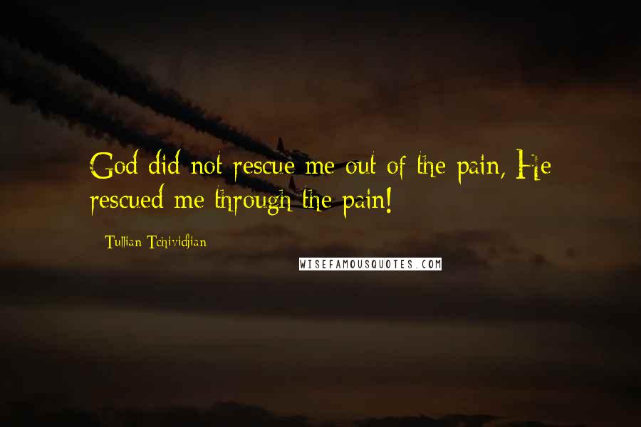Tullian Tchividjian Quotes: God did not rescue me out of the pain, He rescued me through the pain!