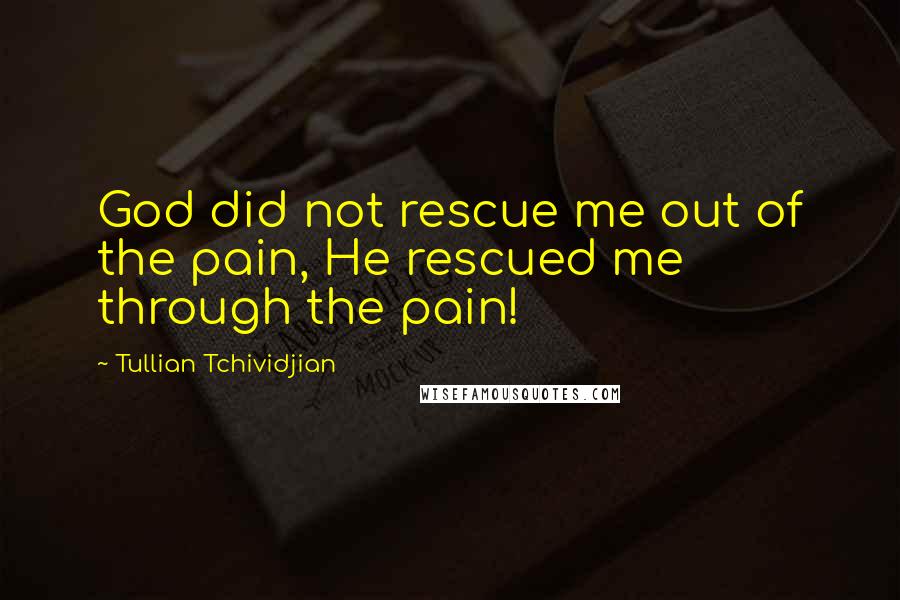 Tullian Tchividjian Quotes: God did not rescue me out of the pain, He rescued me through the pain!
