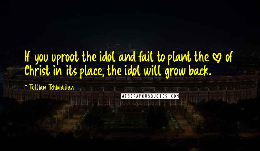 Tullian Tchividjian Quotes: If you uproot the idol and fail to plant the love of Christ in its place, the idol will grow back.