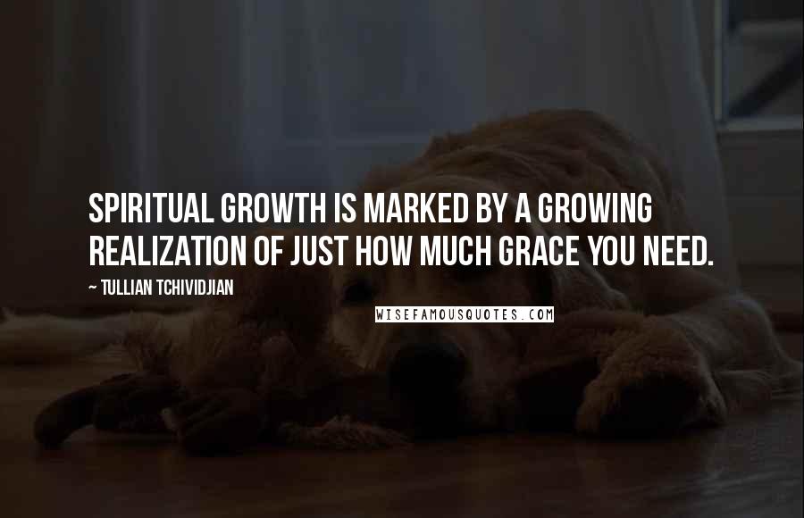 Tullian Tchividjian Quotes: Spiritual growth is marked by a growing realization of just how much grace you need.