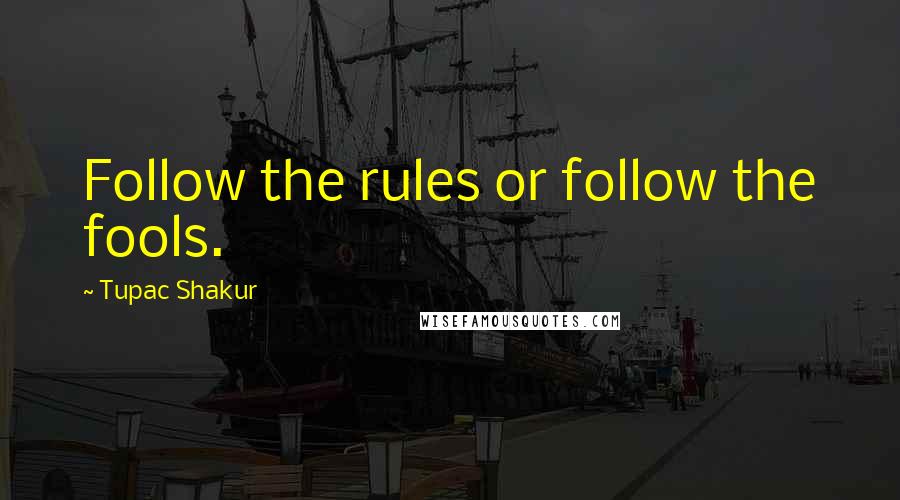 Tupac Shakur Quotes: Follow the rules or follow the fools.