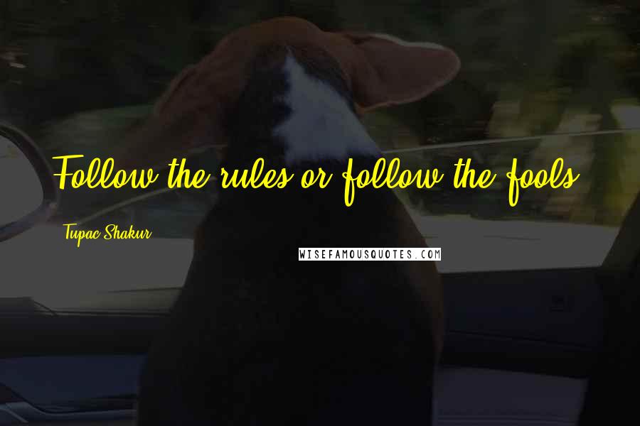 Tupac Shakur Quotes: Follow the rules or follow the fools.