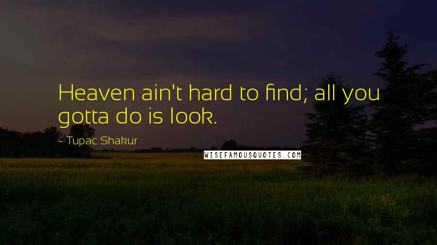 Tupac Shakur Quotes: Heaven ain't hard to find; all you gotta do is look.