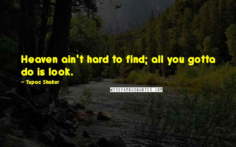 Tupac Shakur Quotes: Heaven ain't hard to find; all you gotta do is look.