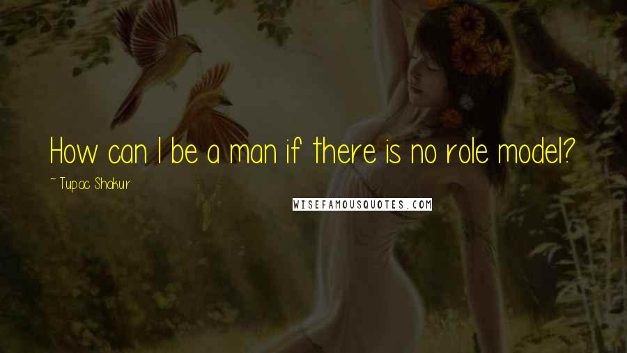 Tupac Shakur Quotes: How can I be a man if there is no role model?
