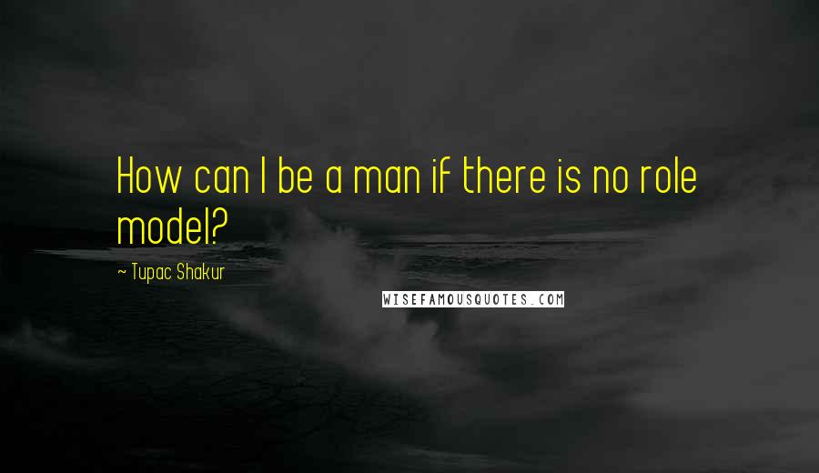 Tupac Shakur Quotes: How can I be a man if there is no role model?