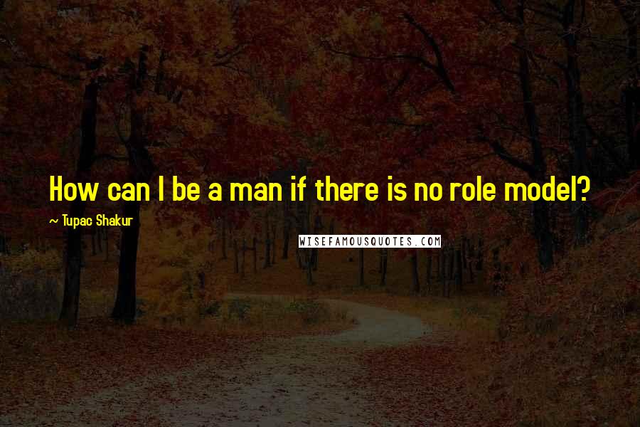 Tupac Shakur Quotes: How can I be a man if there is no role model?
