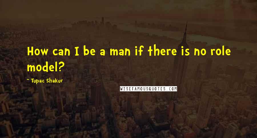 Tupac Shakur Quotes: How can I be a man if there is no role model?