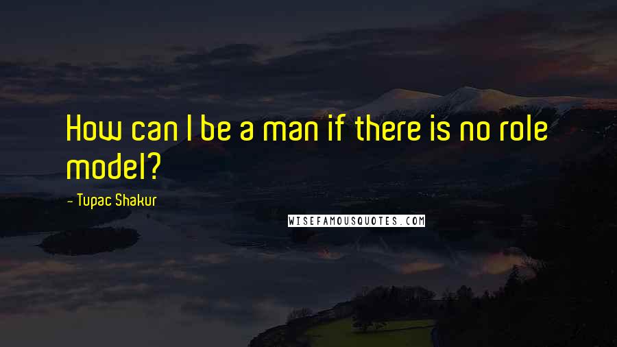 Tupac Shakur Quotes: How can I be a man if there is no role model?