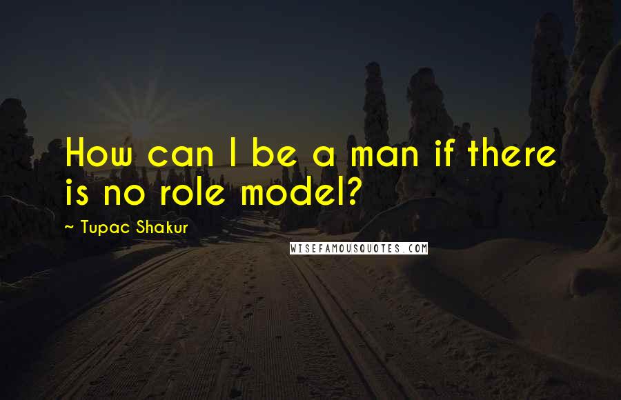 Tupac Shakur Quotes: How can I be a man if there is no role model?