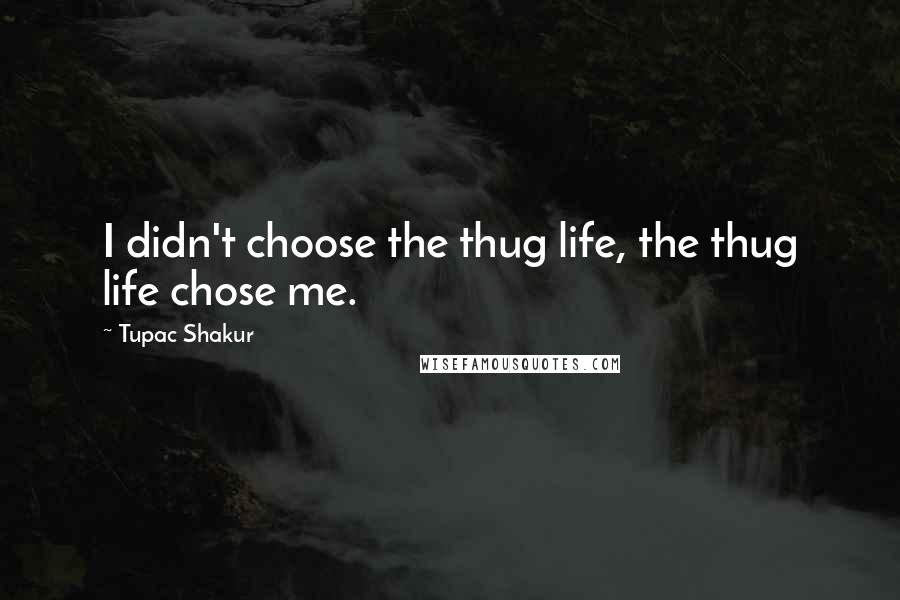 Tupac Shakur Quotes: I didn't choose the thug life, the thug life chose me.