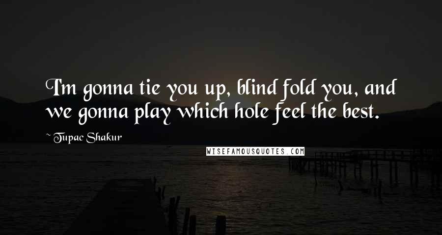 Tupac Shakur Quotes: I'm gonna tie you up, blind fold you, and we gonna play which hole feel the best.