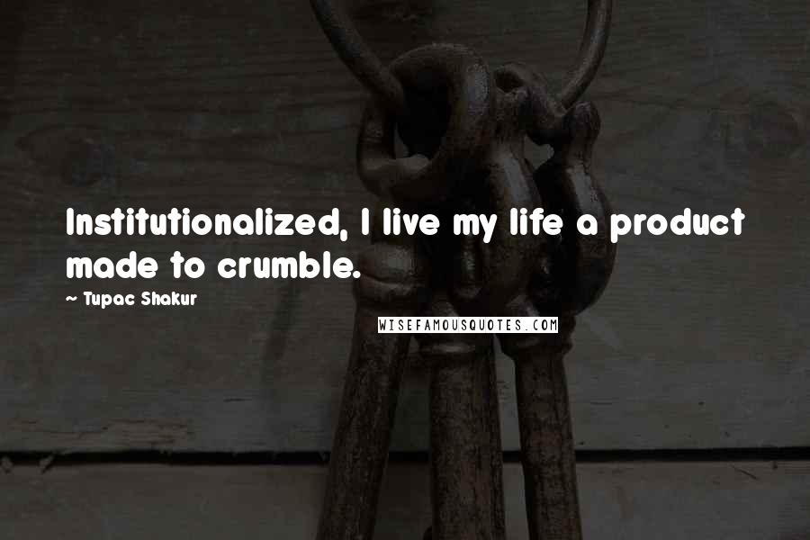 Tupac Shakur Quotes: Institutionalized, I live my life a product made to crumble.