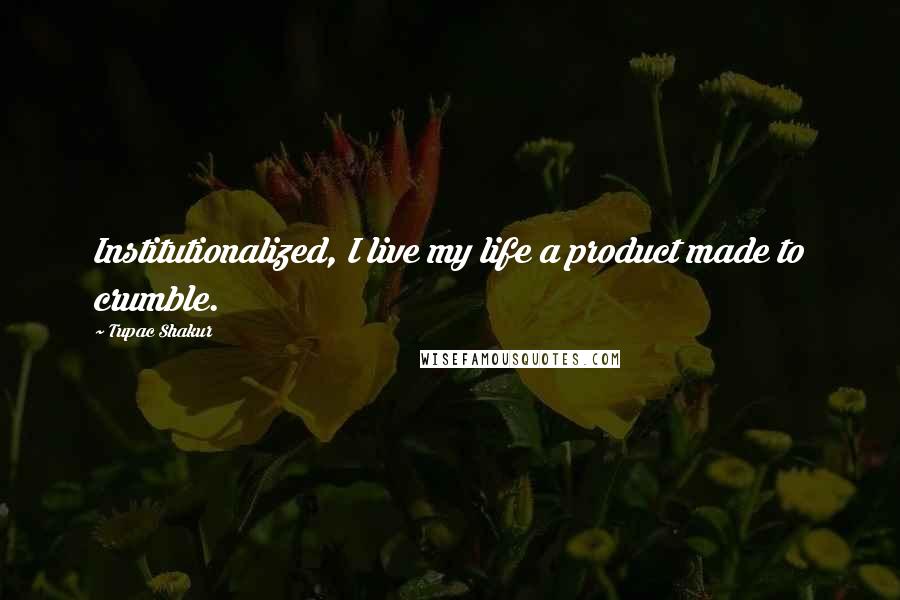 Tupac Shakur Quotes: Institutionalized, I live my life a product made to crumble.