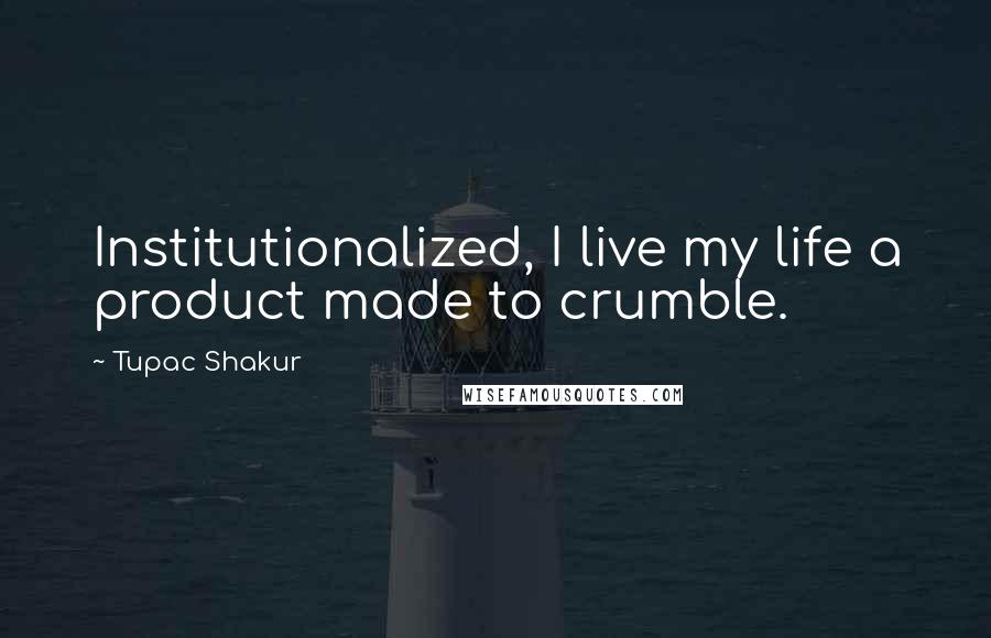 Tupac Shakur Quotes: Institutionalized, I live my life a product made to crumble.
