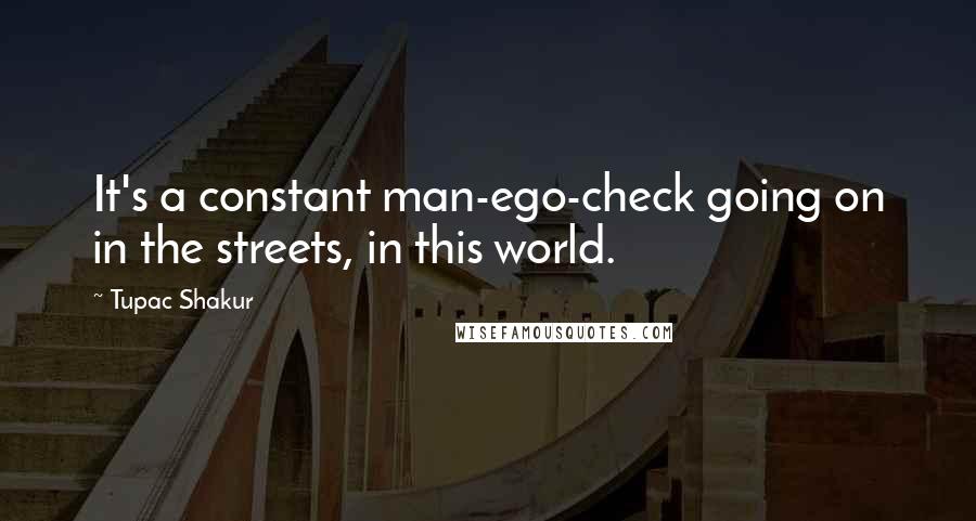 Tupac Shakur Quotes: It's a constant man-ego-check going on in the streets, in this world.