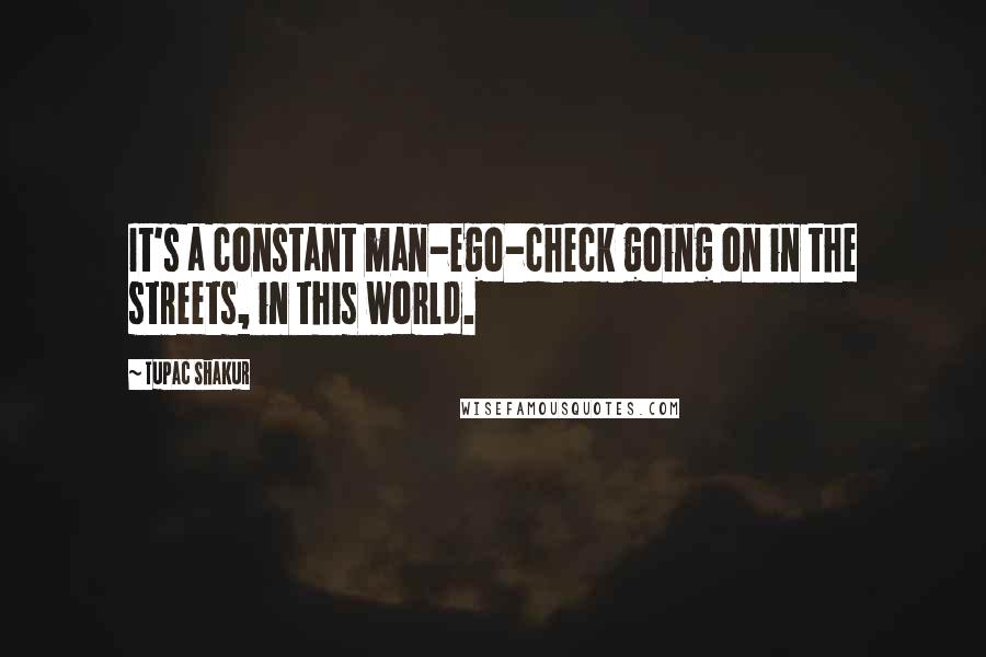 Tupac Shakur Quotes: It's a constant man-ego-check going on in the streets, in this world.