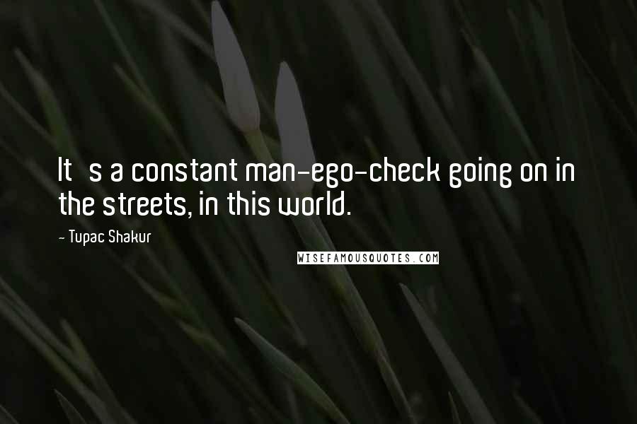 Tupac Shakur Quotes: It's a constant man-ego-check going on in the streets, in this world.