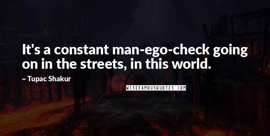 Tupac Shakur Quotes: It's a constant man-ego-check going on in the streets, in this world.