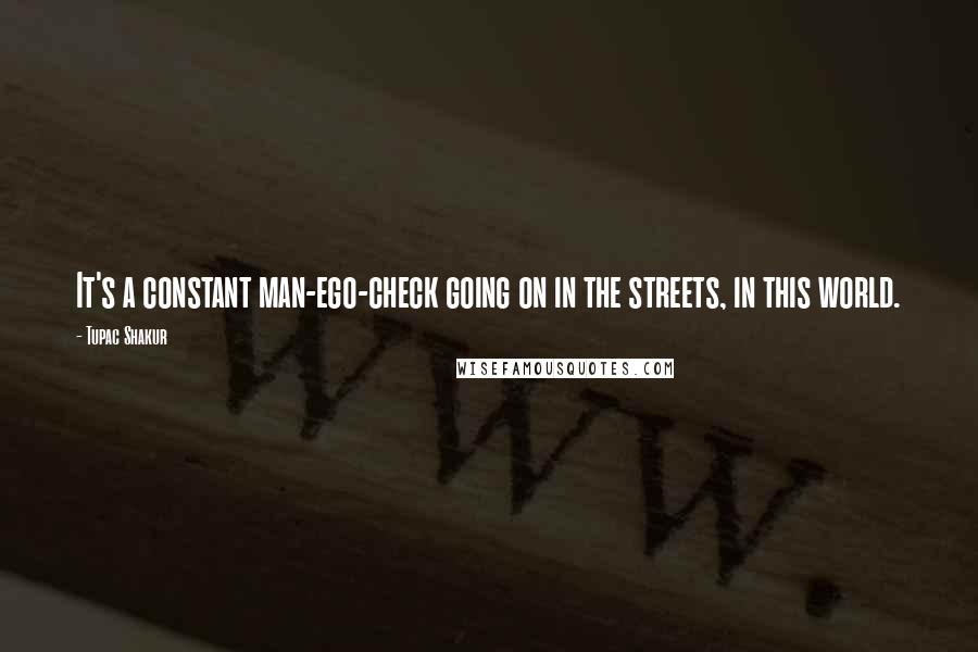 Tupac Shakur Quotes: It's a constant man-ego-check going on in the streets, in this world.