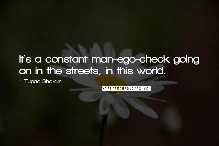 Tupac Shakur Quotes: It's a constant man-ego-check going on in the streets, in this world.