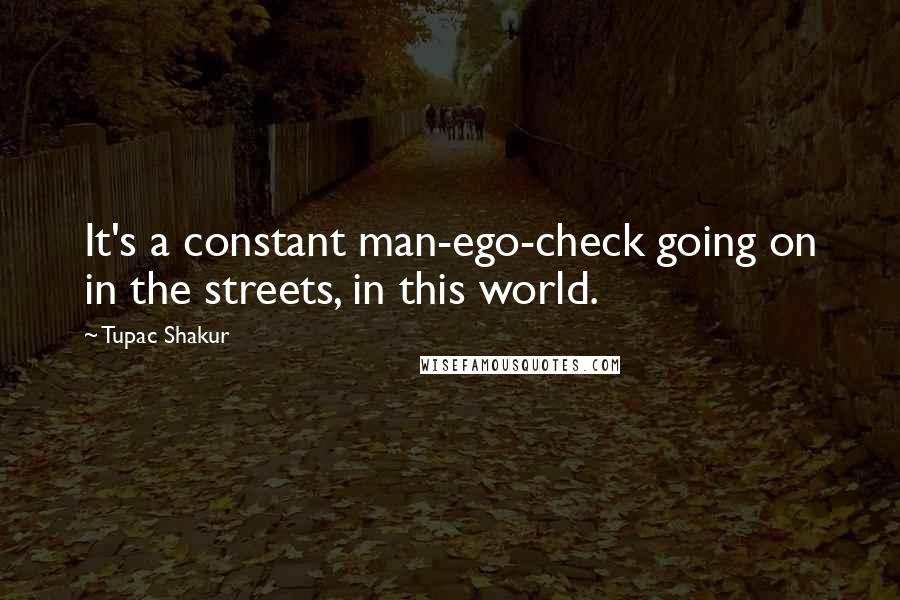 Tupac Shakur Quotes: It's a constant man-ego-check going on in the streets, in this world.