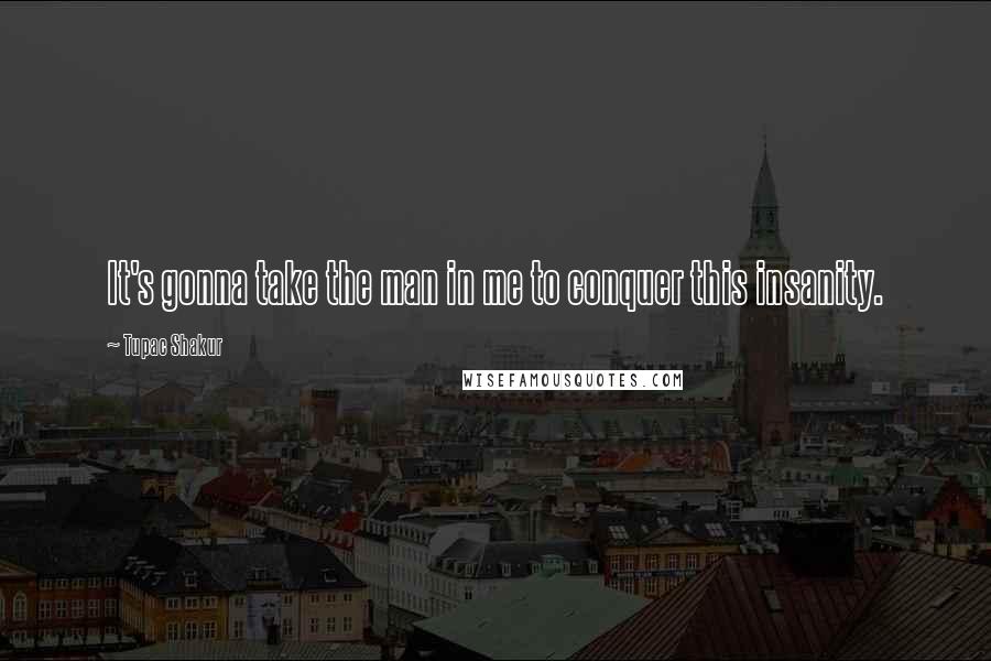 Tupac Shakur Quotes: It's gonna take the man in me to conquer this insanity.