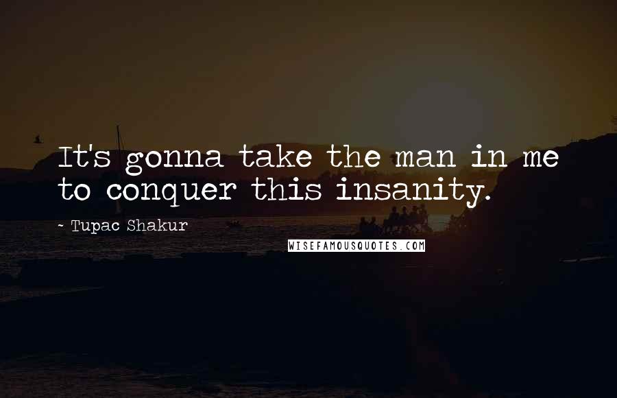 Tupac Shakur Quotes: It's gonna take the man in me to conquer this insanity.