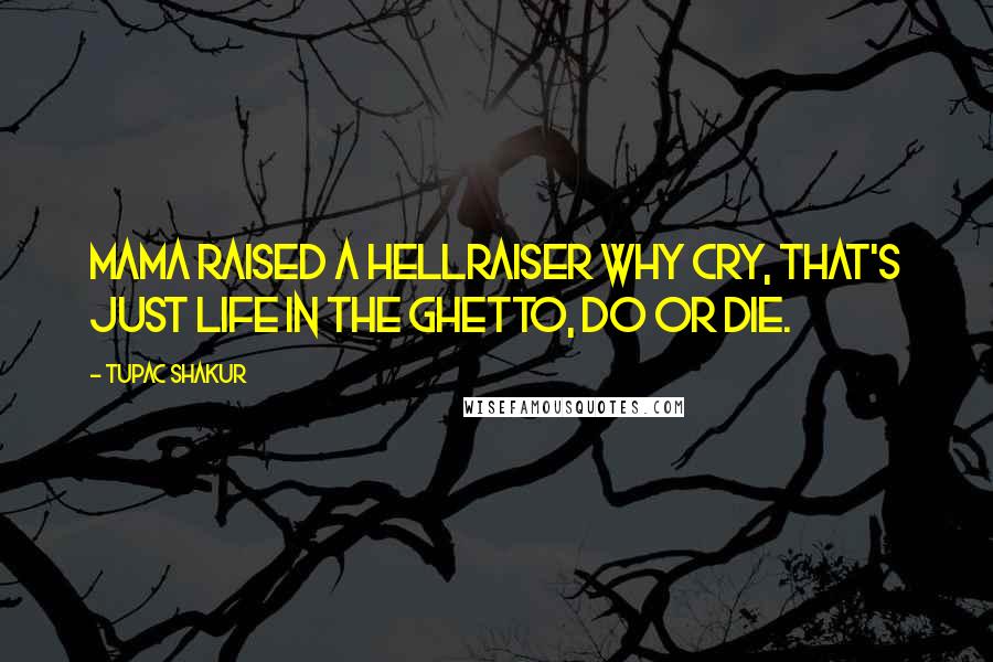 Tupac Shakur Quotes: Mama raised a hellraiser why cry, That's just life in the ghetto, do or die.