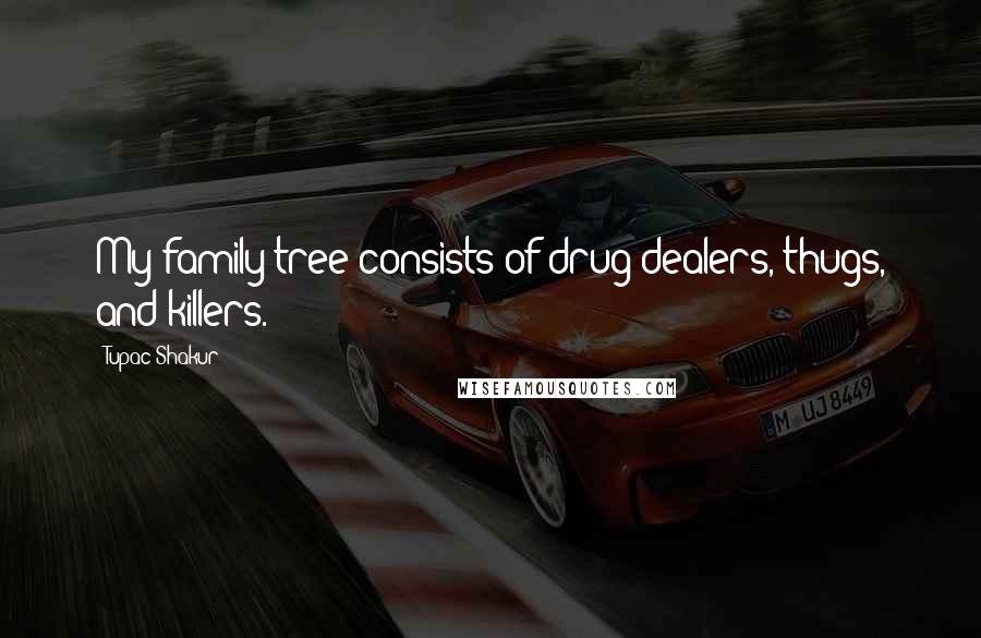 Tupac Shakur Quotes: My family tree consists of drug dealers, thugs, and killers.