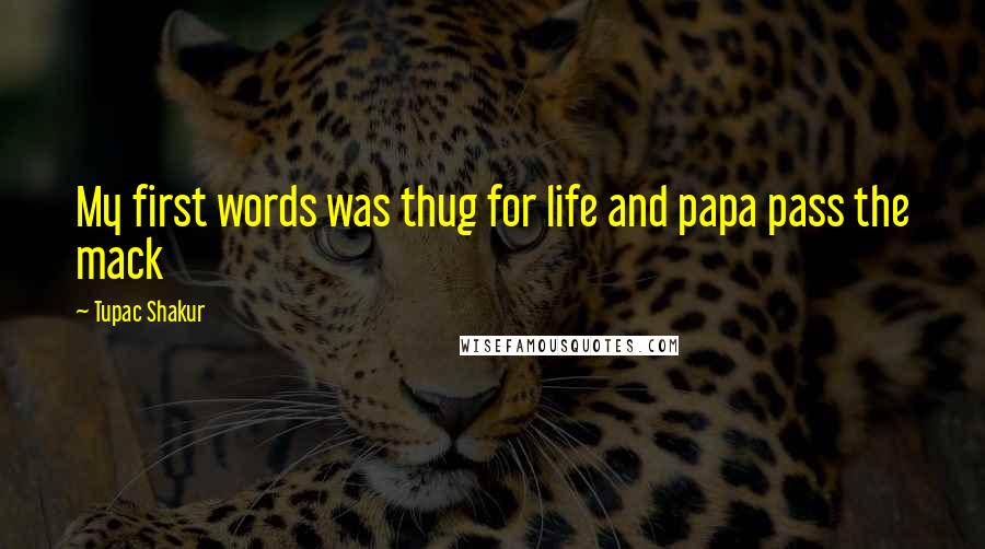 Tupac Shakur Quotes: My first words was thug for life and papa pass the mack