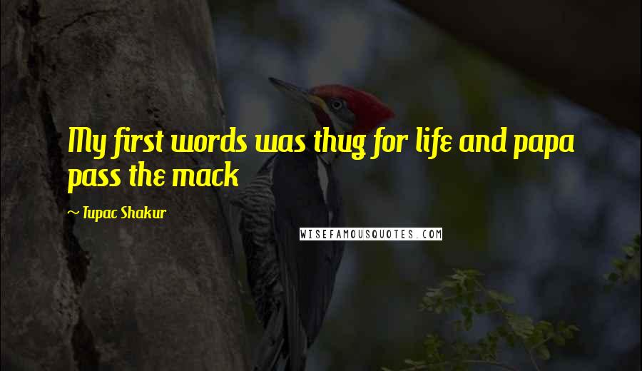 Tupac Shakur Quotes: My first words was thug for life and papa pass the mack