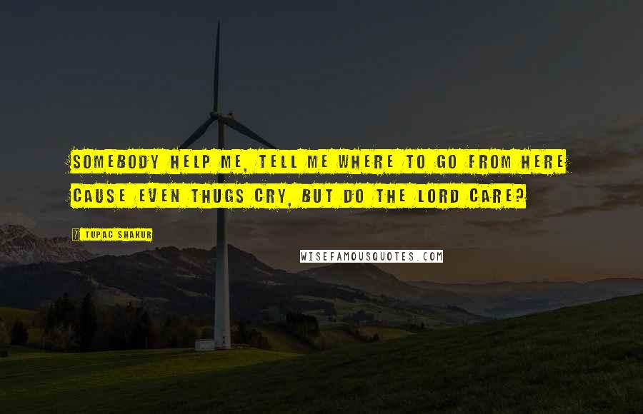 Tupac Shakur Quotes: Somebody help me, tell me where to go from here cause even Thugs cry, but do the Lord care?