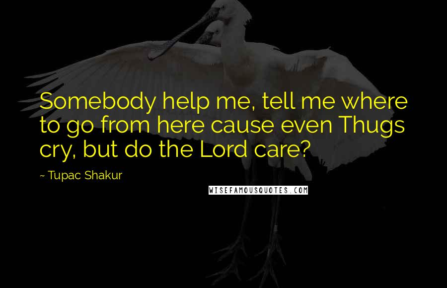 Tupac Shakur Quotes: Somebody help me, tell me where to go from here cause even Thugs cry, but do the Lord care?