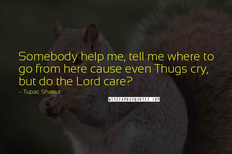 Tupac Shakur Quotes: Somebody help me, tell me where to go from here cause even Thugs cry, but do the Lord care?