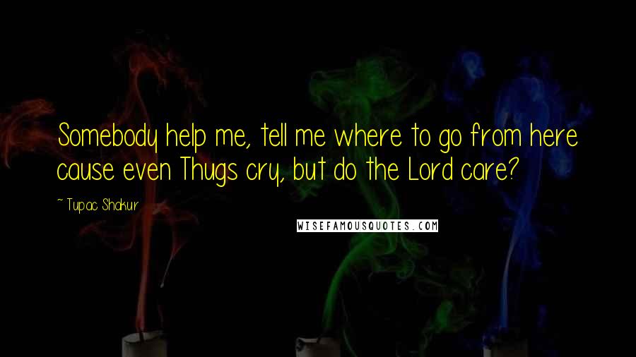 Tupac Shakur Quotes: Somebody help me, tell me where to go from here cause even Thugs cry, but do the Lord care?