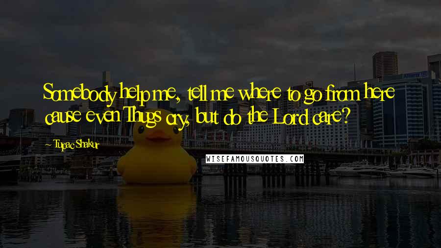 Tupac Shakur Quotes: Somebody help me, tell me where to go from here cause even Thugs cry, but do the Lord care?