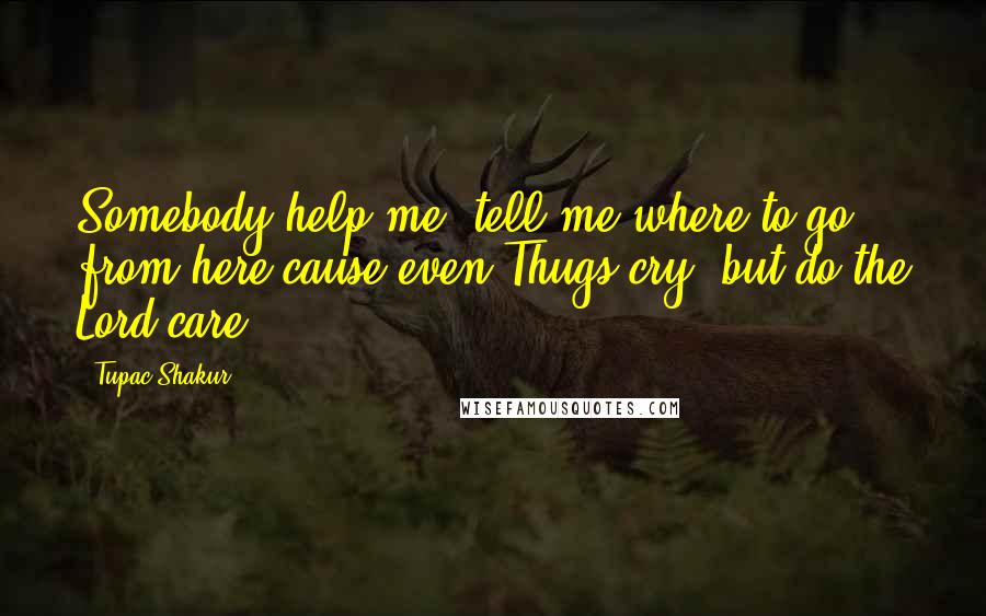 Tupac Shakur Quotes: Somebody help me, tell me where to go from here cause even Thugs cry, but do the Lord care?