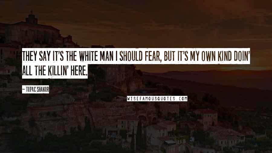 Tupac Shakur Quotes: They say it's the white man I should fear, But it's my own kind doin' all the killin' here.