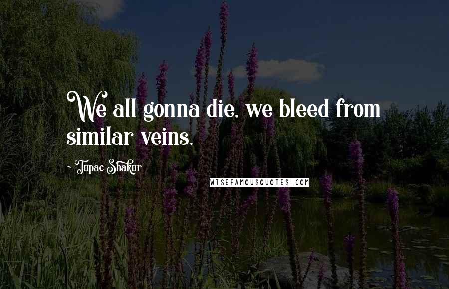 Tupac Shakur Quotes: We all gonna die, we bleed from similar veins.