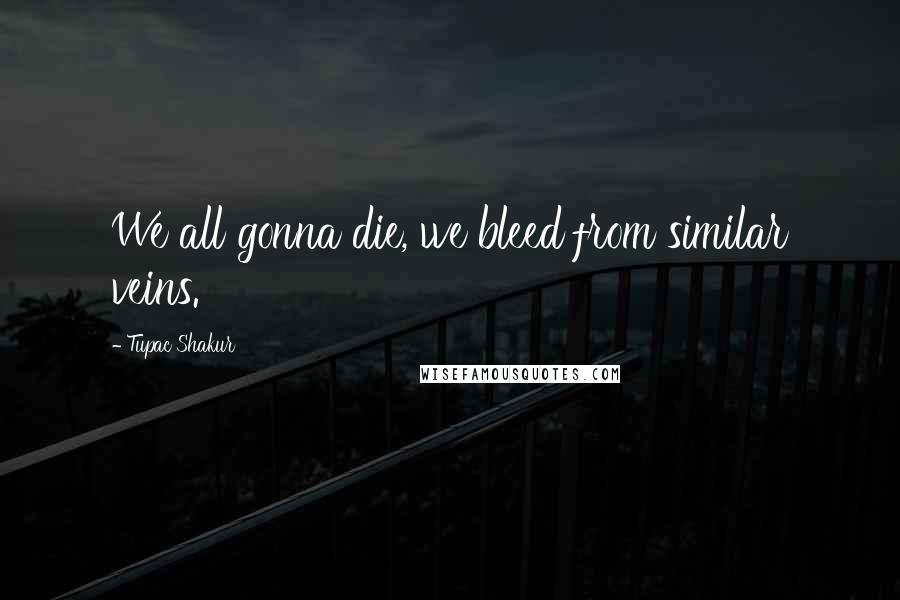 Tupac Shakur Quotes: We all gonna die, we bleed from similar veins.