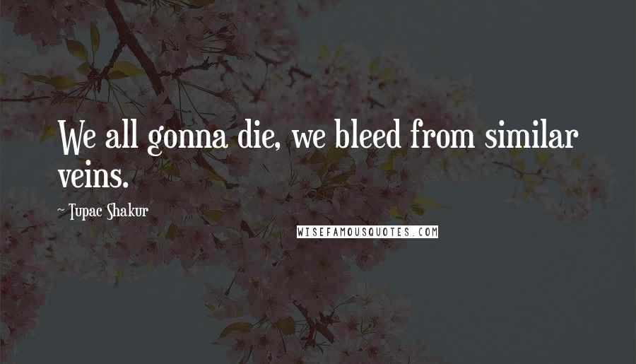 Tupac Shakur Quotes: We all gonna die, we bleed from similar veins.