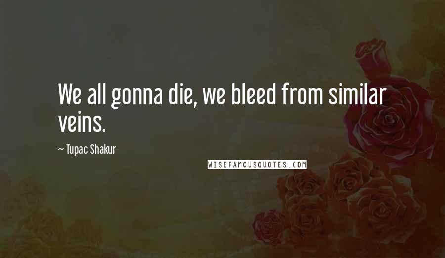 Tupac Shakur Quotes: We all gonna die, we bleed from similar veins.