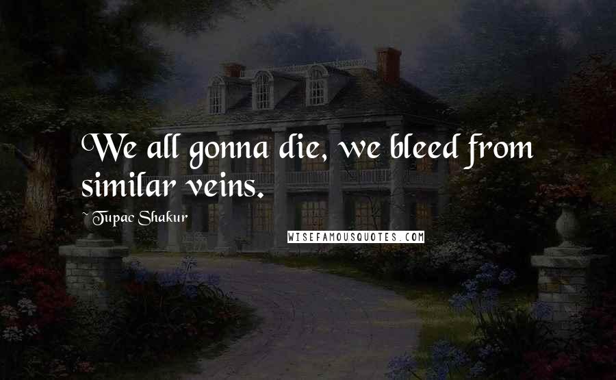 Tupac Shakur Quotes: We all gonna die, we bleed from similar veins.