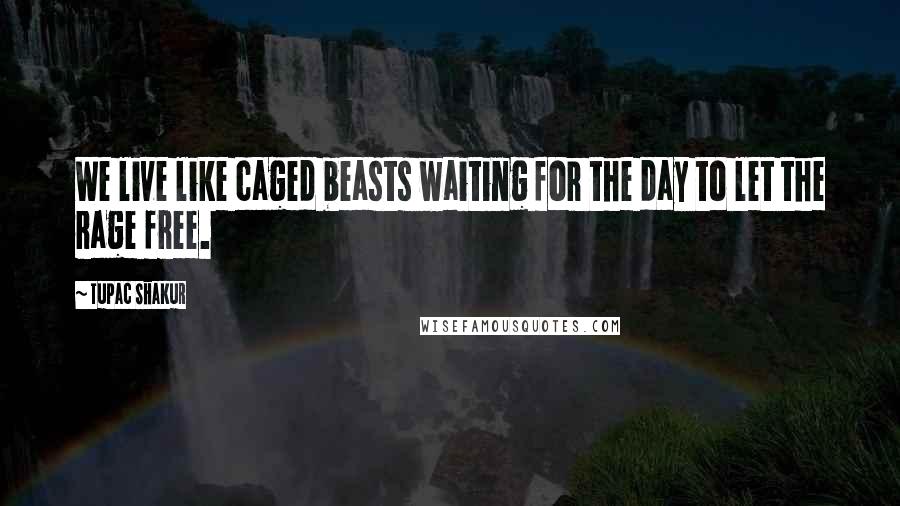Tupac Shakur Quotes: We live like caged beasts waiting for the day to let the rage free.